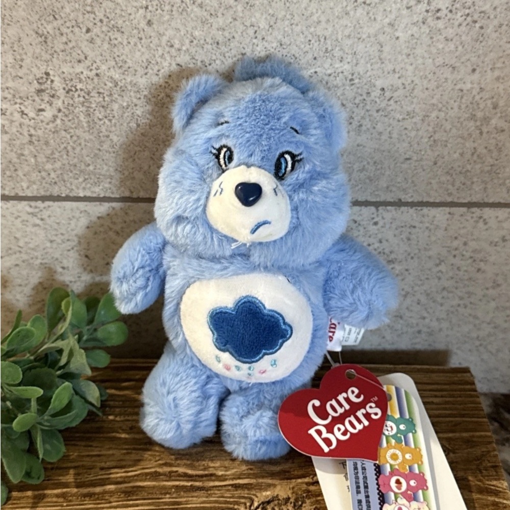 Authentic Care Bears 💙 Grumpy Bear Plush Backpack Bag Charm Keychain NWT